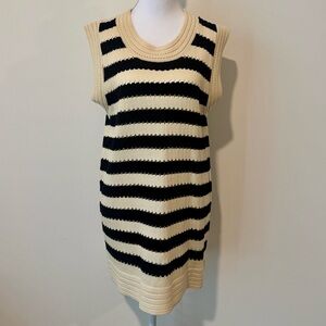 Black & Cream Striped Knit Mini Dress 🖤
